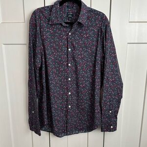 J. Crew Men's Dark Floral Button Down Shirt